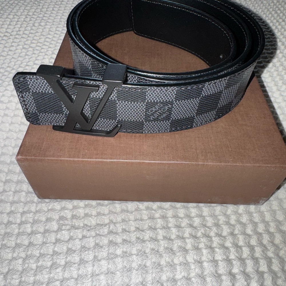 Louis Vuitton Men's Black Checkered Belt